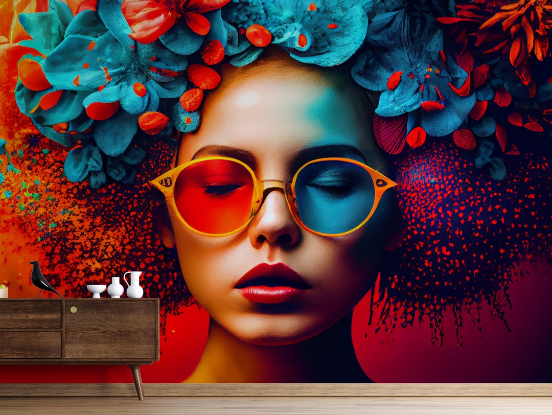 Woman Peel and Stick Wallpaper for Beauty Salon Self Adhesive Removable