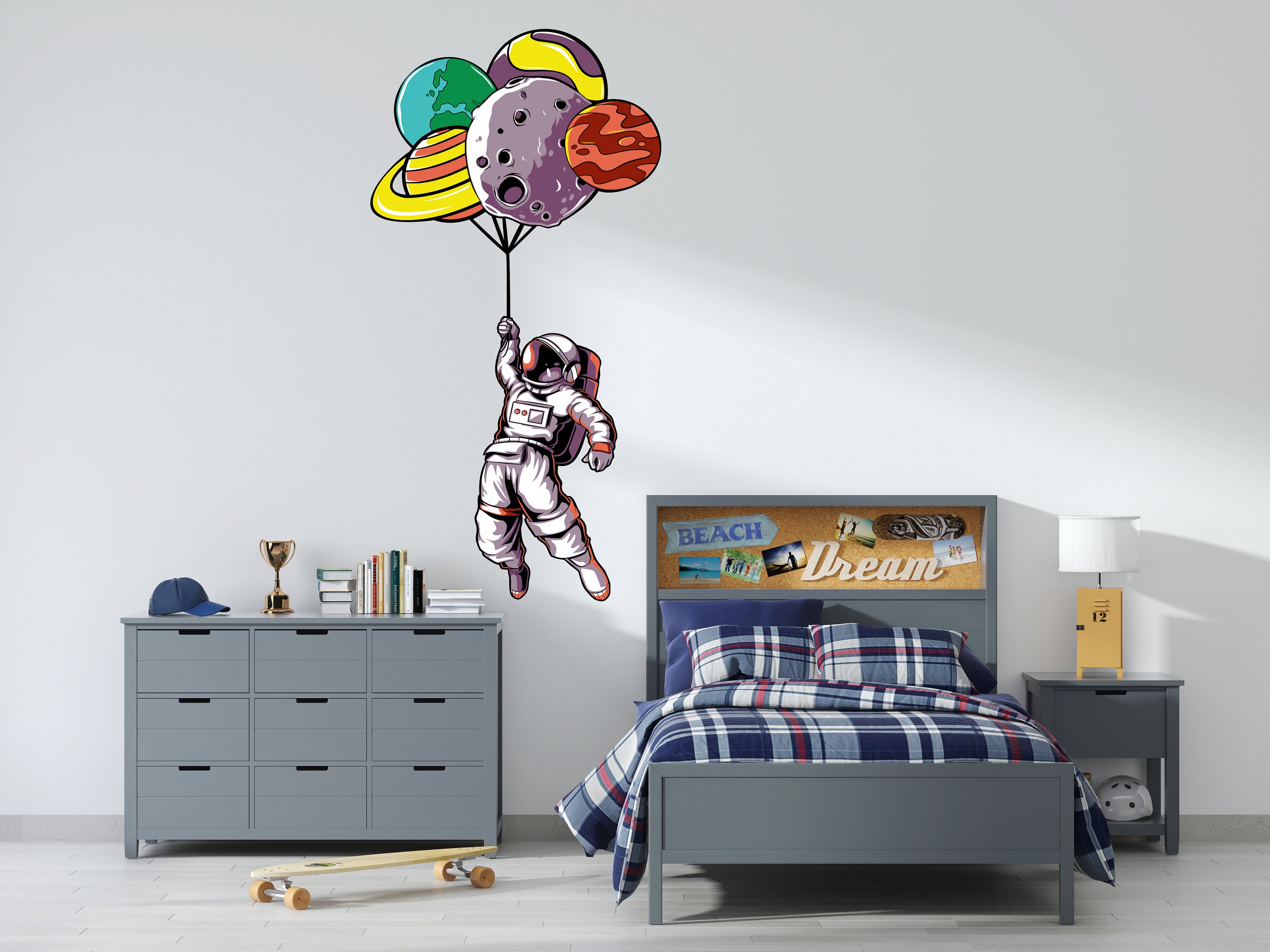 Astronaut Wandtatzug Weltraum Wanddeko für Kinder Schlafzimmer | Etsy