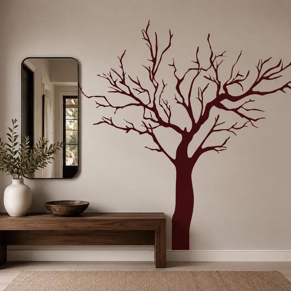 Adesivo murale ramo d'albero: adesivo in vinile rimovibile 1259