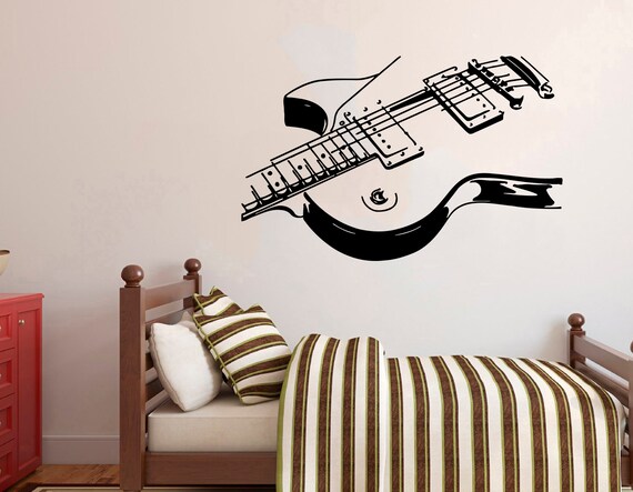 Guitar Wall Decal Music Wall Decor Music Instrument Wall Decal | Etsy