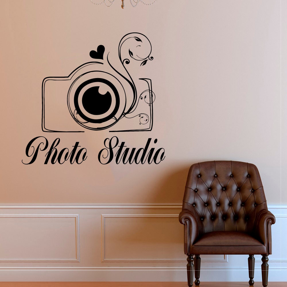 Photo studio decor, Photo camera art, photo decal, camera,Wall Decal,  Window Sticker,Design,Handmade2176