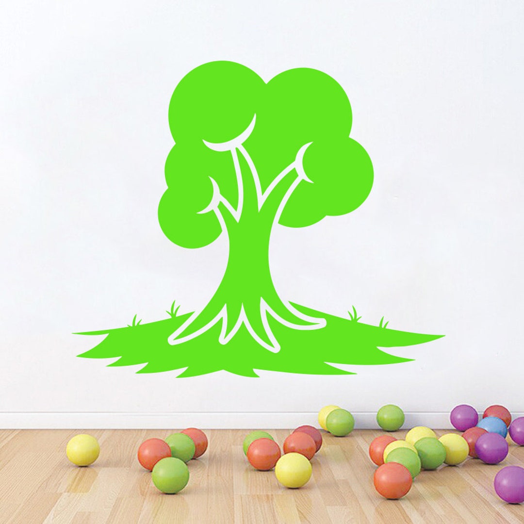 Fresh Green Tree Vinyl Wall Decal | Nature Inspired Sticker | Botanical ...