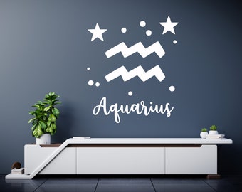 Aquarius Zodiac Constellation Horoscope Wall Sticker Zodiac Wall Art