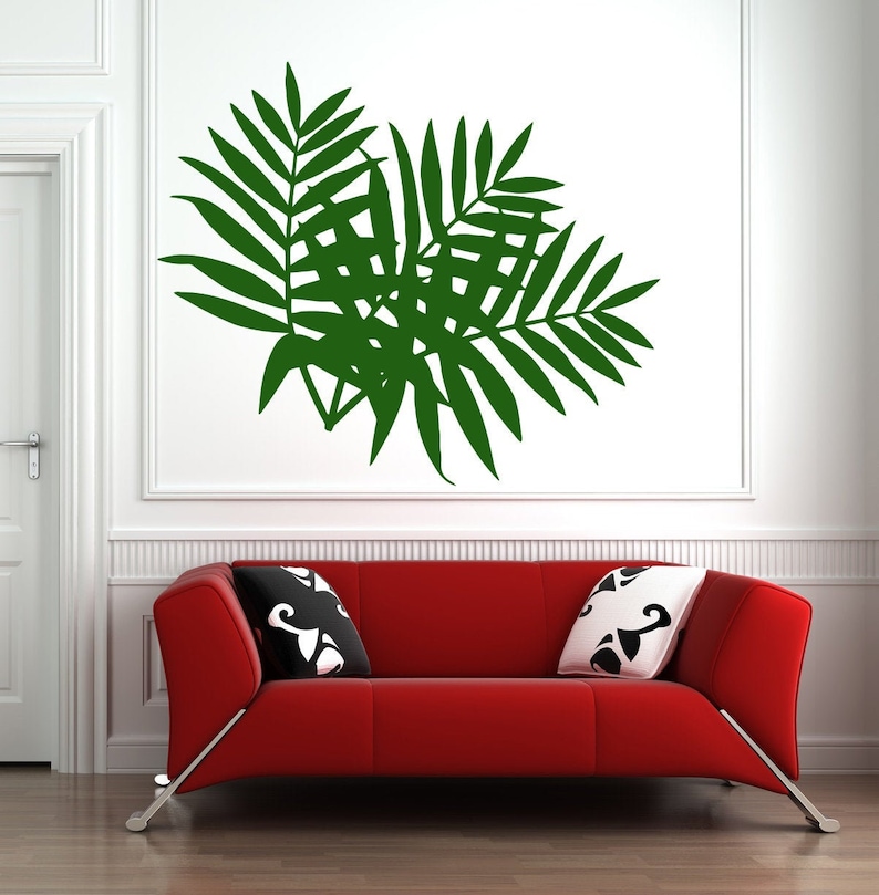Tropical Leaf Wall Decal Tropical Leaves Wall Sticker Etsy