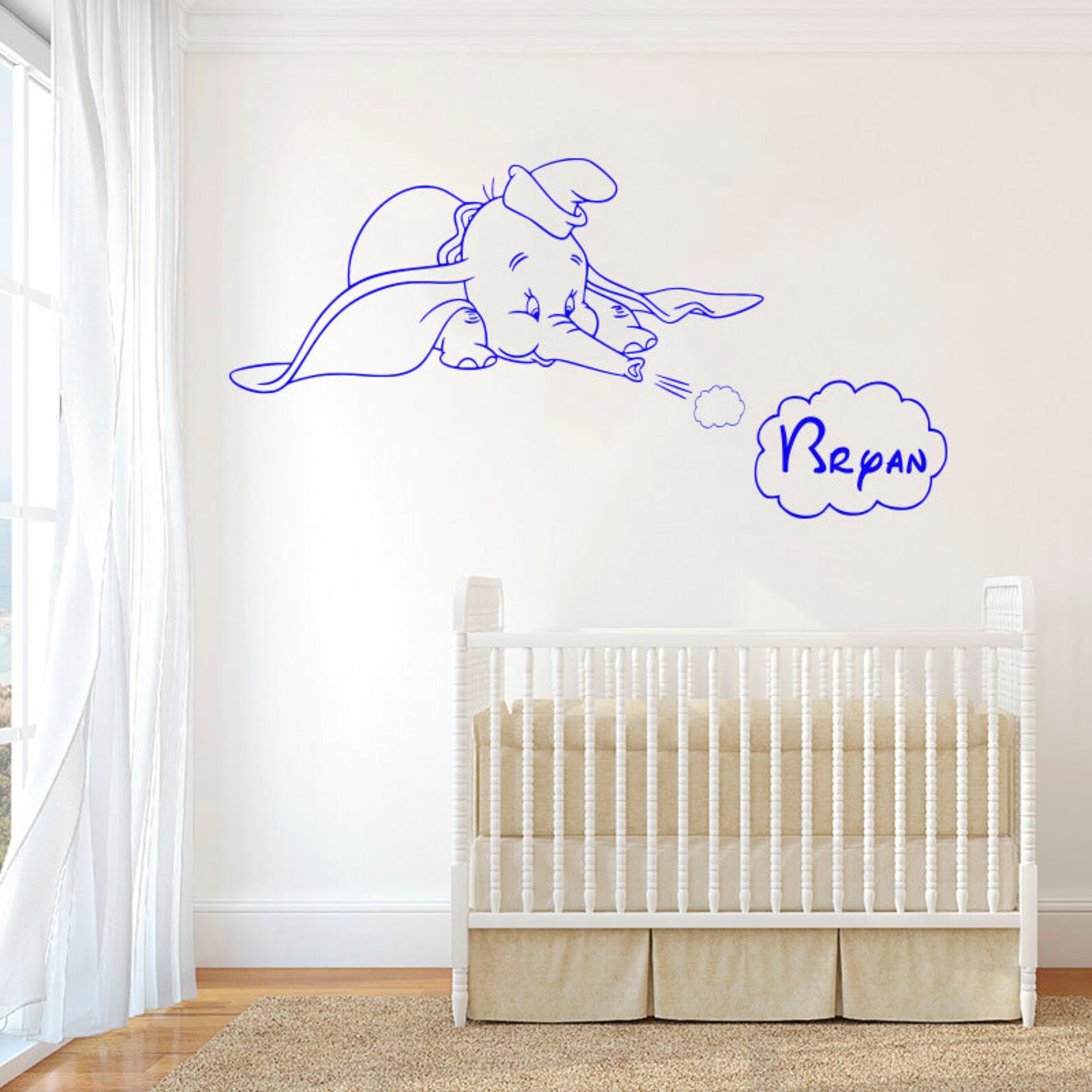 Dumbo Elephant Wall Decal Dumbo Wall Sticker Nursery Wall Etsy