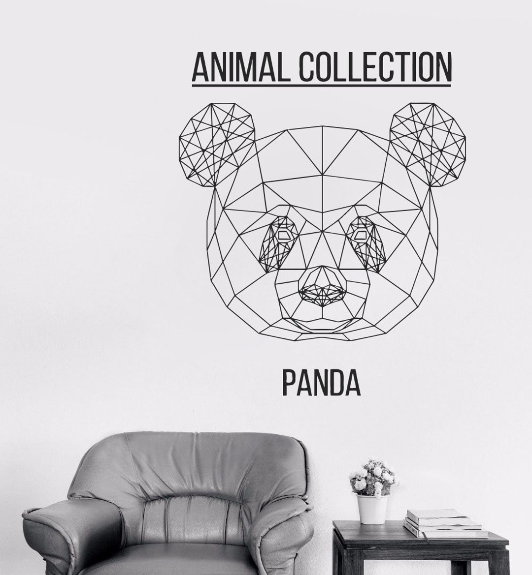 Panda Geometry, Shapes, Animals, Car Stickers, Triangles, Lines Wall ...