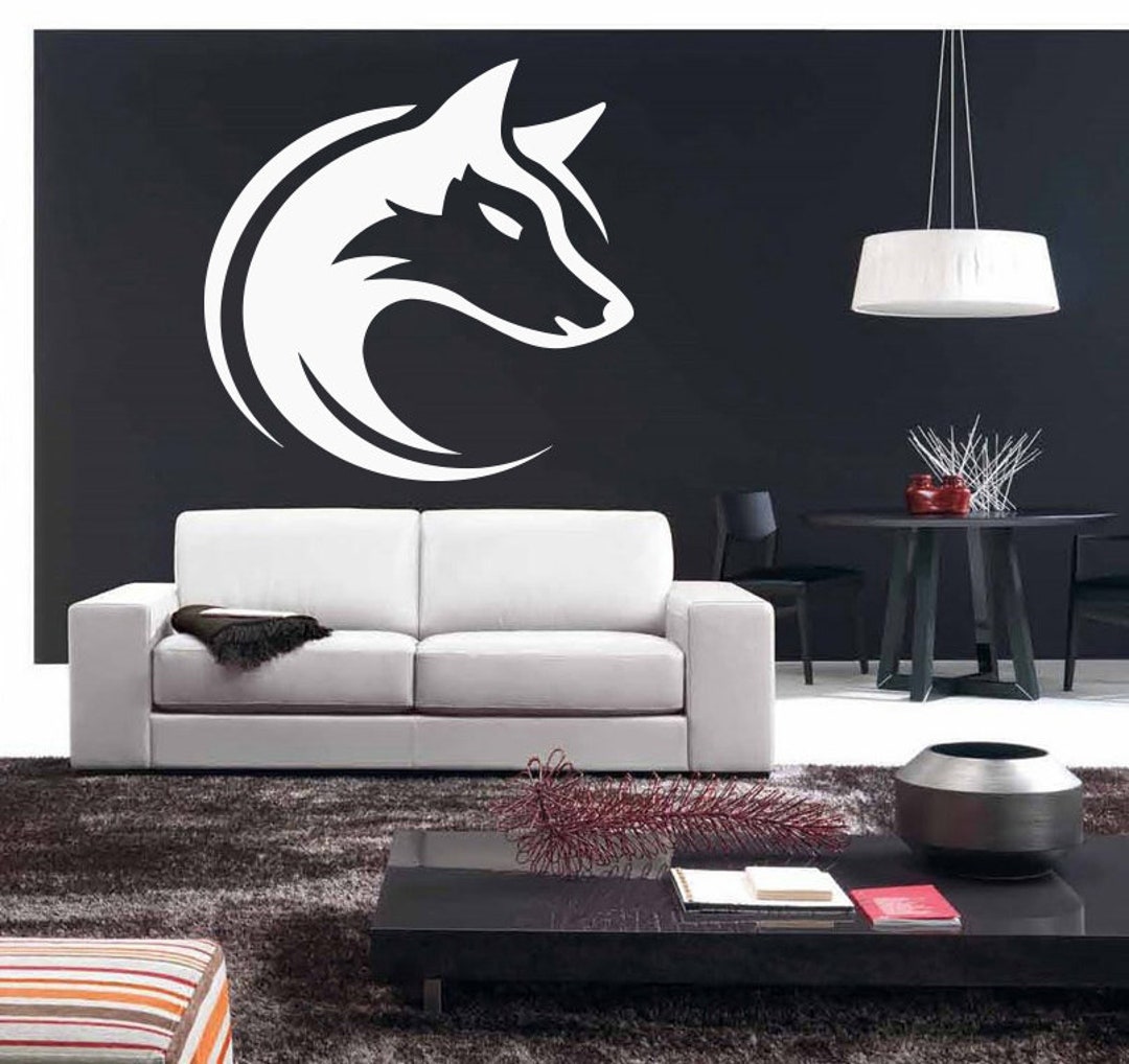 Wolf Wall Decal: Removable Vinyl Sticker, Home Decor 57 - Etsy