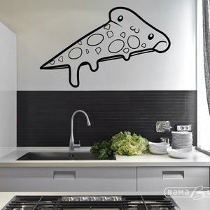 Décalcomanie murale pizza / Décoration murale pizzeria / Décalcomanie fenêtre pizza 2421