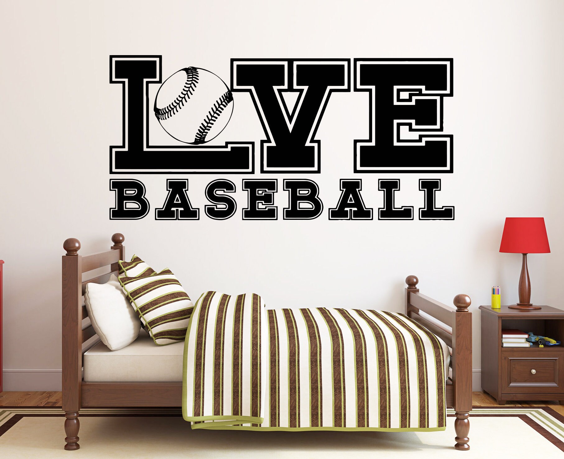 Baseball 'love' Quote Wall Decal: Sports Vinyl Sticker BB5 - Etsy