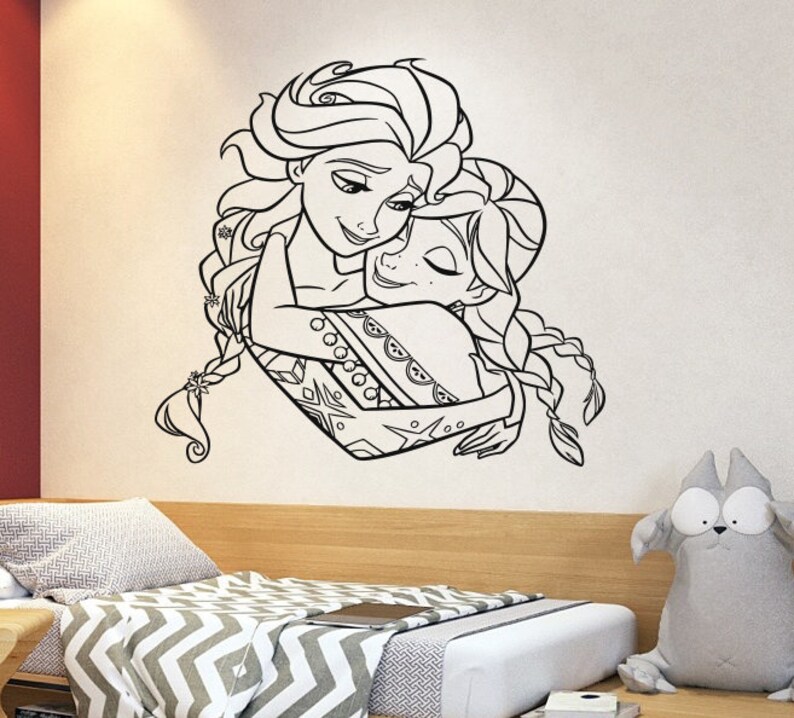 Princess Elsa Wall Decal Frozen Wall Decor Cartoon Wall Etsy