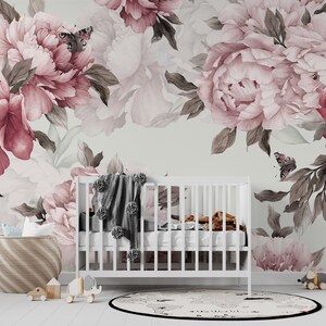 Peony Wallpaper Peel and Stick Peony Flowers Self Adhesive Mural Removable Fabric 3D Wallpaper PW228