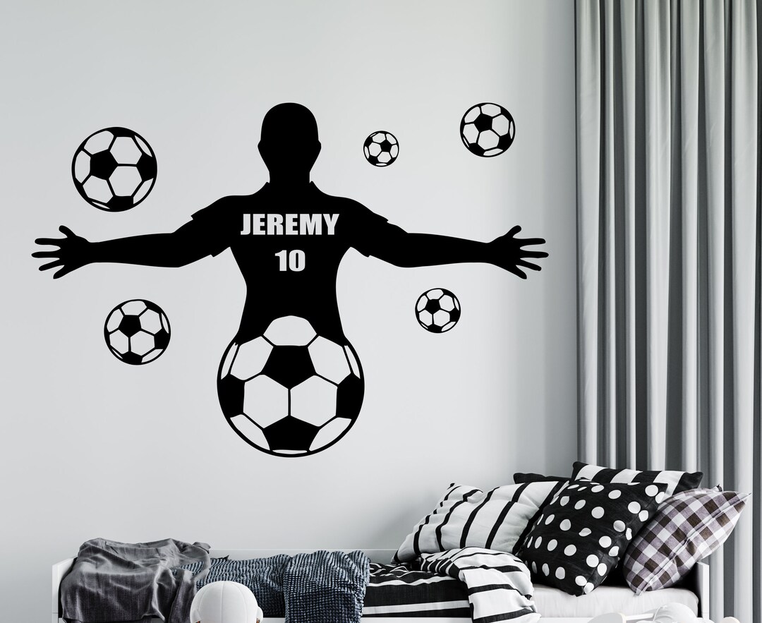 Personalized Soccer Player Wall Decal: Custom Name Vinyl Sticker 5136 ...