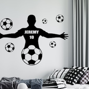 Personalized Name Soccer Wall Decal | Soccer Player Wall Sticker | Soccer Wall Decor | 5136