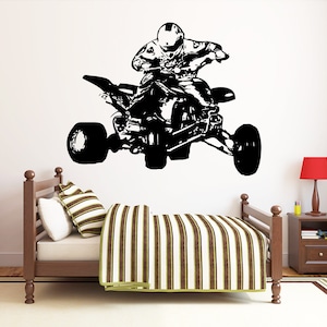 ATV Rider Wall Decal Quad Bike Wall Sticker 4 Wheeler Wall Decor 1635b