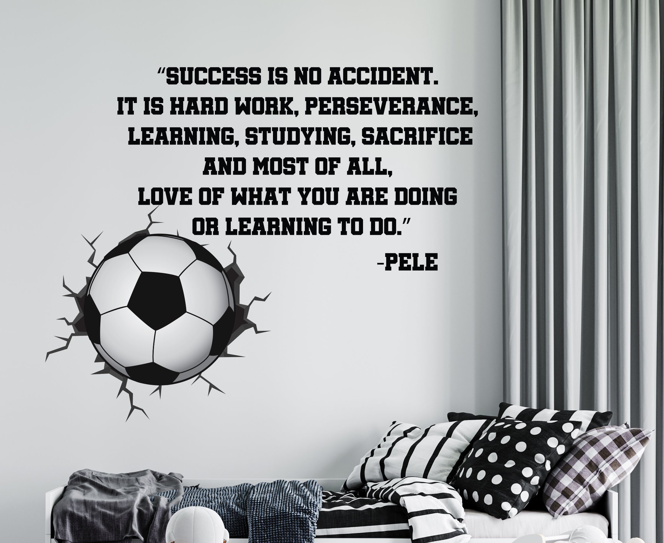 Soccer Wall Decal Soccer Quote Wall Sticker Soccer Wall Etsy