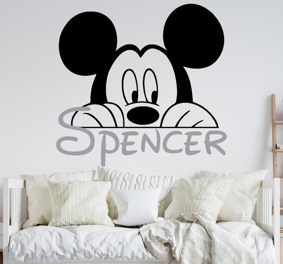 Personalized Name Wall Decal Custom Cn36 Mickey Norway - Decal Etsy Wall Wall Nursery Name Mouse for Decal Decal