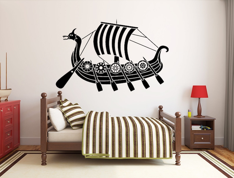 Vikings Ship Wall Decal Vikings Boat Wall Sticker Vikings Etsy
