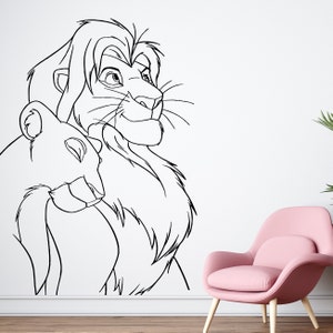 Simba and Nala Wall Decal The Lion King Cartoon Wall Sticker Simba Wall Decal Nursery Wall Decor 4892