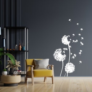 Dandelion Wall Decal | Flower Wall Decal | Dandelion Flower Wall Decor PL12