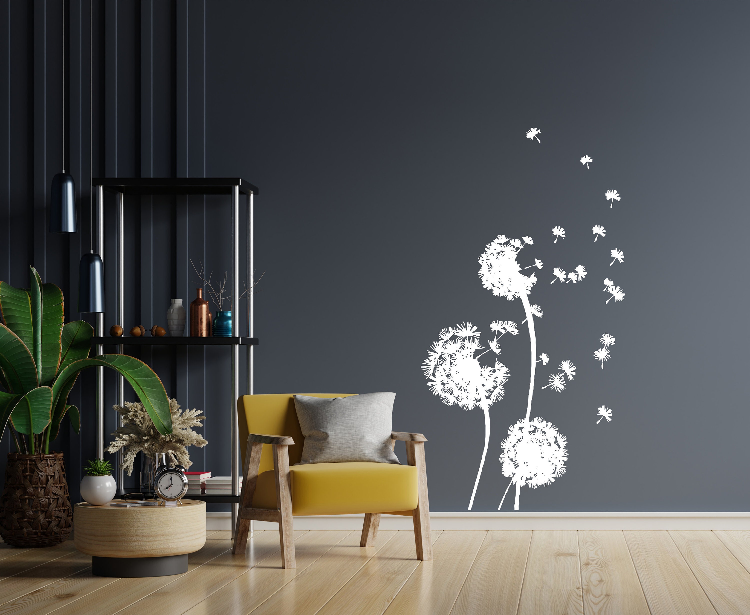 Dandelion Wall Decal Flower Wall Decal Dandelion Flower - Etsy