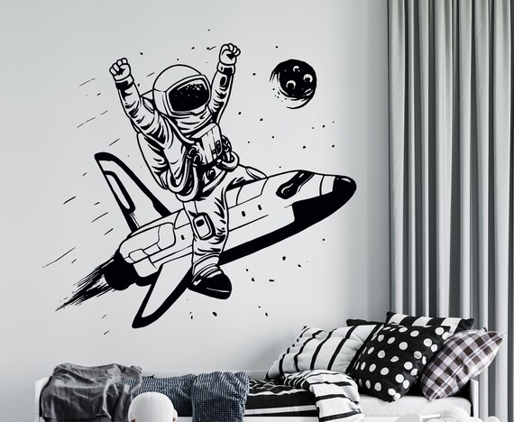 Astronaut Wall Decals Vinyl Wall Decal Astronaut Spaceman Space Suit