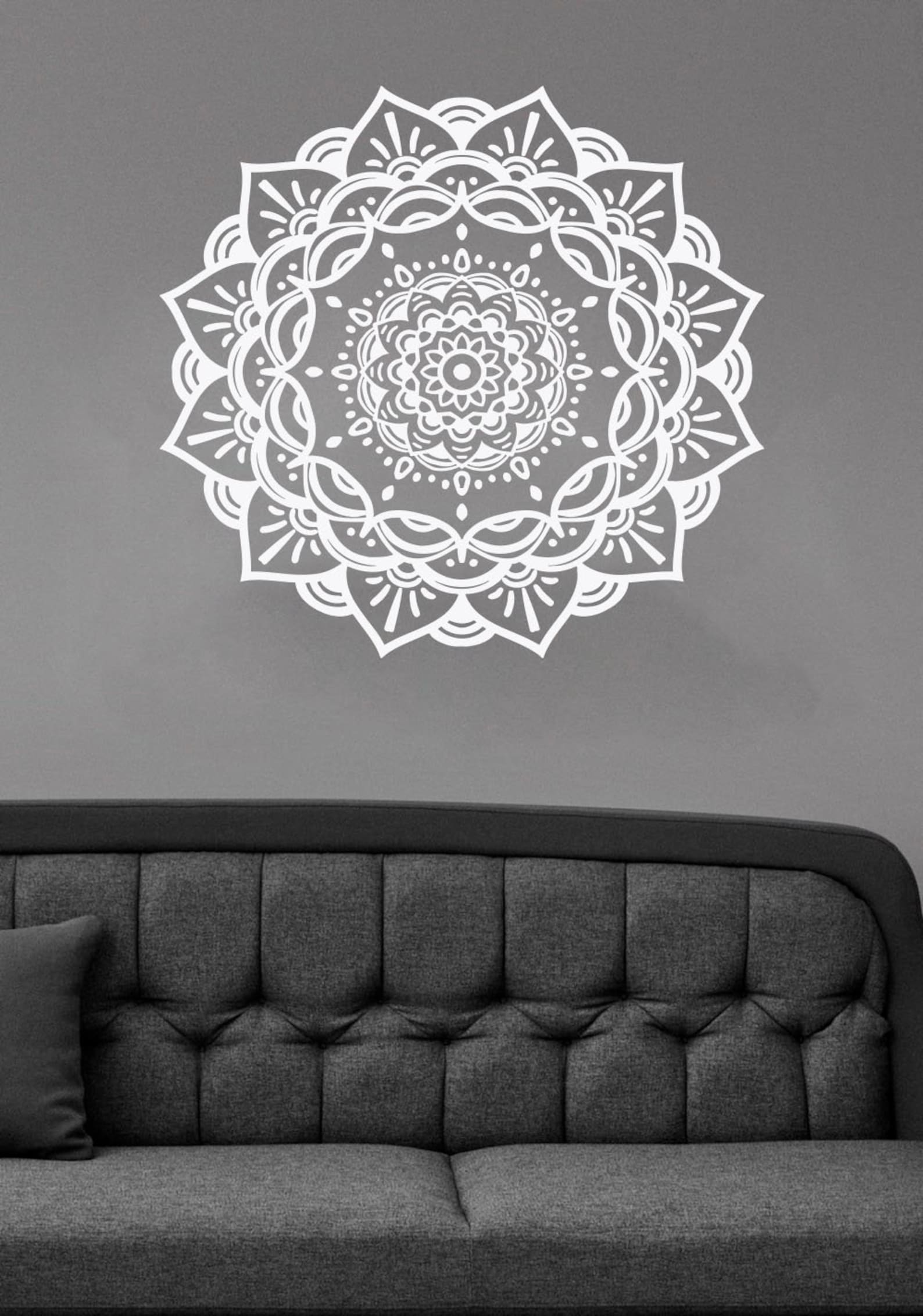 Mandala Wall Decal Mandala Flower Wall Decal Mandala Wall Etsy