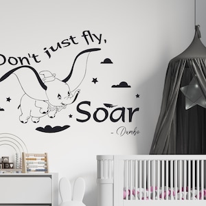 Dumbo Elephant Wall Decal Dumbo Wall Sticker  Nursery Wall Decor CUS127