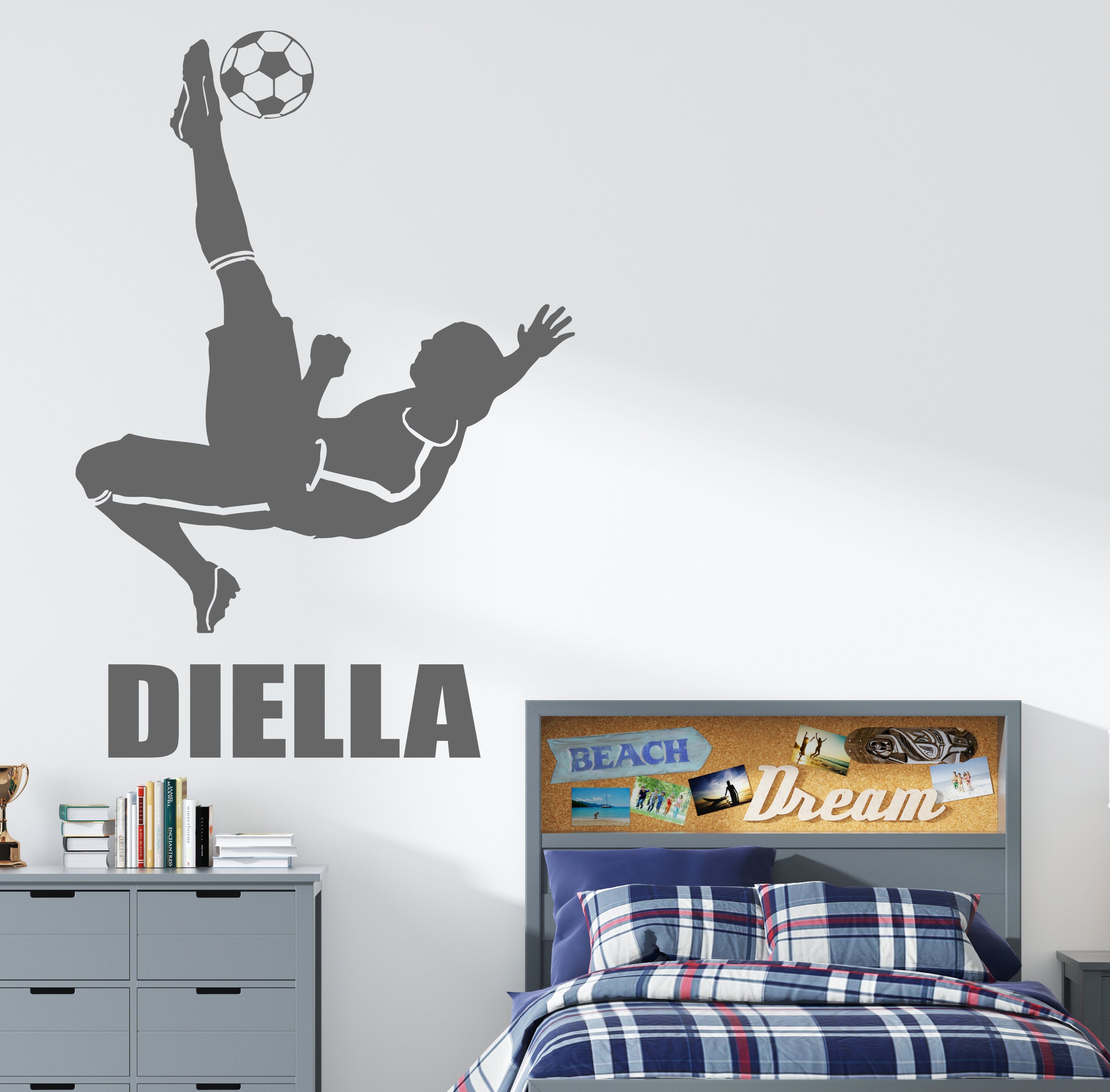 Personalized Soccer Player Wall Decal: Custom Name Vinyl Sticker 5119 ...