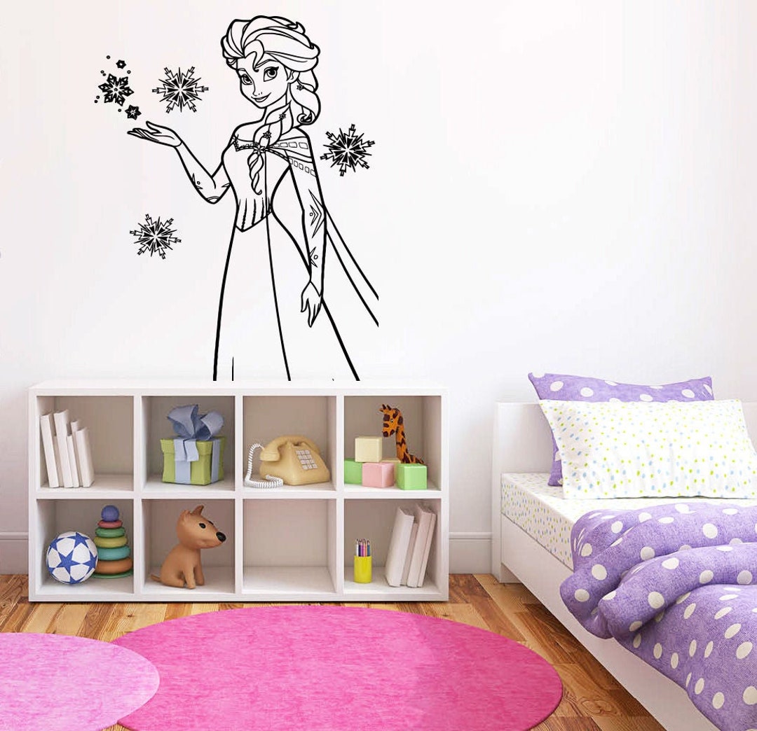 Princess Elsa Wall Decal Frozen Wall Decor Cartoon Wall Sticker Wall