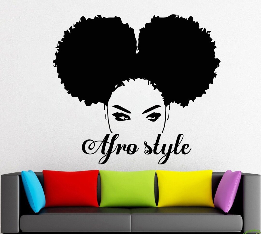African Style Wall Decal Window Sticker Beauty Salon Woman Face Africa ...