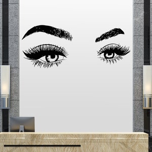 Eyelashes and Eyebrows Wall Decal Lashes and Brows Window Sticker Lashes Extensions Wall Decal Eyes Beauty Salon Wall Art lashes2