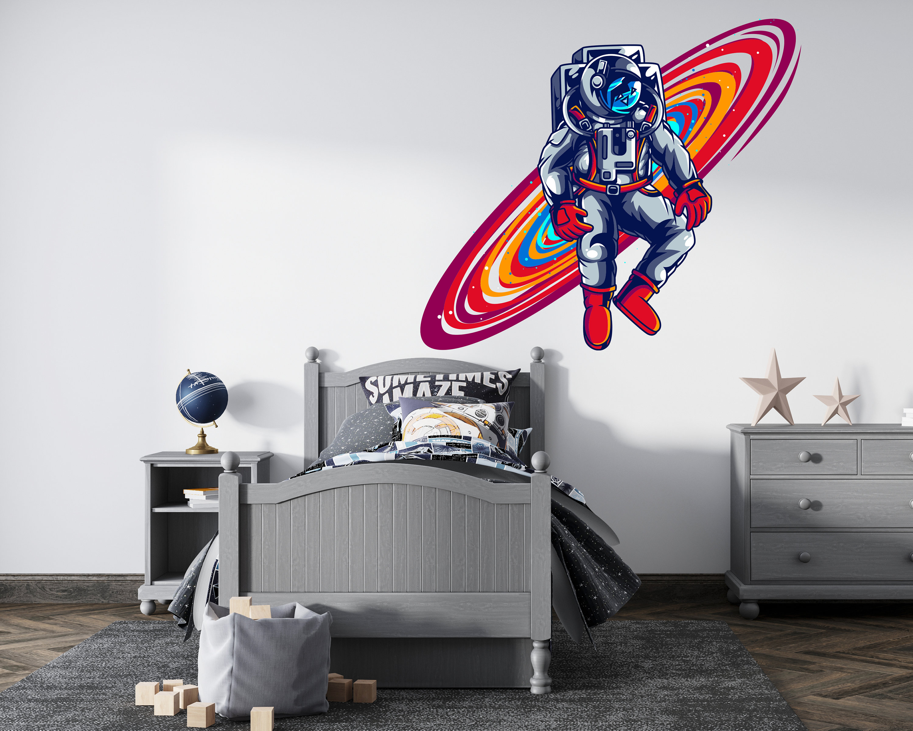 Astronaut Wall Decal Outer Space Wall Decor for Kids Bedroom - Etsy