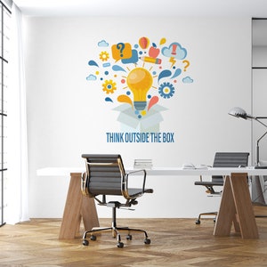 Office Wall Decor Idea Brain Wall Sticker Office Decal Inspire Office Quote Motivation Idea Wall Art CD161