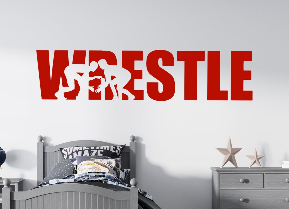 Wrestling Wall Decal Motivational Quote Wall Sticker Wrestler Etsy
