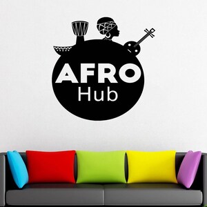 African style Wall Decal Window Sticker Beauty Salon Woman Face Africa  Afro American  1664