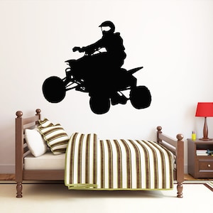ATV Rider Wall Decal Quad Bike Wall Sticker 4 Wheeler Wall Decor 1601b