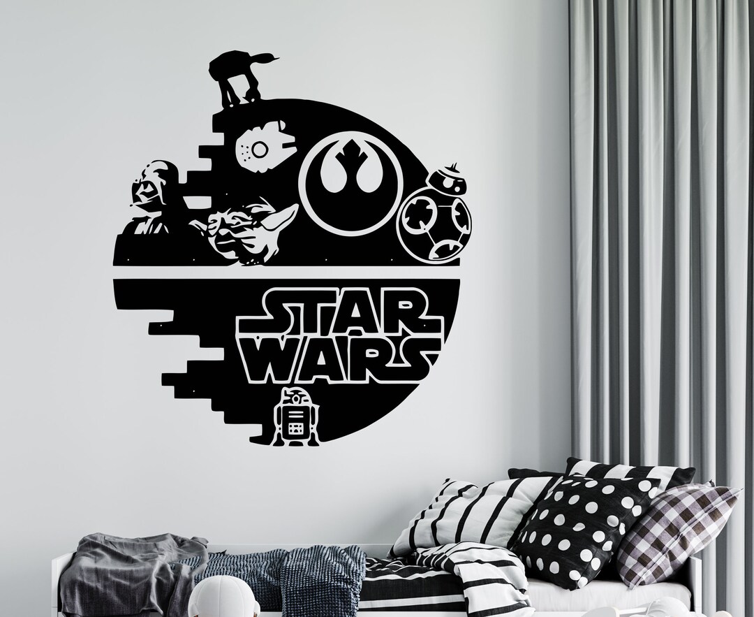 Star Wars Wall Decal Star Wars Wall Sticker Death Star Wall Decal Jedi