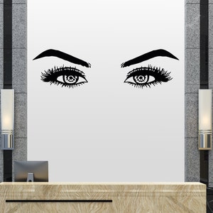 Eyelashes and Eyebrows Wall Decal Lashes and Brows Window Sticker Lashes Extensions Wall Decal Eyes Beauty Salon Wall Art lashes4