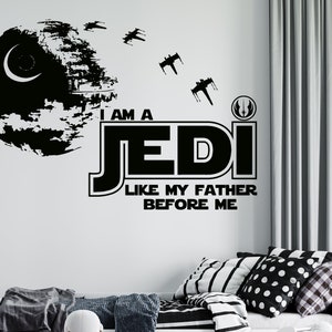 Star Wars Wall Decal | Star Wars Wall Sticker | Death Star Wall Decal | Jedi Master Wall Decal | Personalized Wall Decal | sw47