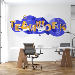 Office Wall Decal Teamwork Quote Wall Sticker Office Decor Inspire Office Quote Motivation Idea Wall Art Idea Light Bulb Decal CD151