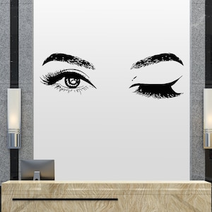 Eyelashes and Eyebrows Wall Decal Lashes and Brows Window Sticker Lashes Extensions Wall Decal Eyes Beauty Salon Wall Art lashes6