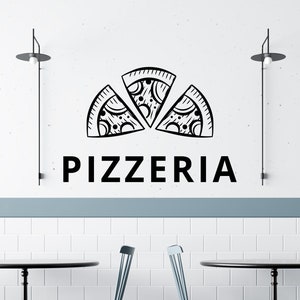 Sticker mural pizza | Autocollant en vinyle pour pizzeria | Décorations pour restaurant italien P03