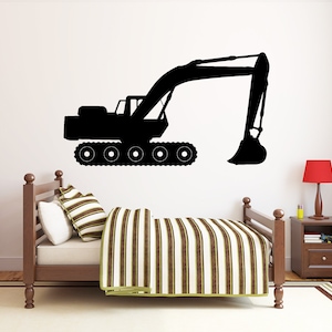 Construction Excavator Wall Decal | Heavy Construction Wall Sticker | Excavator Wall Decor | Decals for Boys HL13