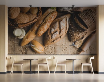 Bakery Bread Wall Mural: Peel and Stick Wallpaper, PW173