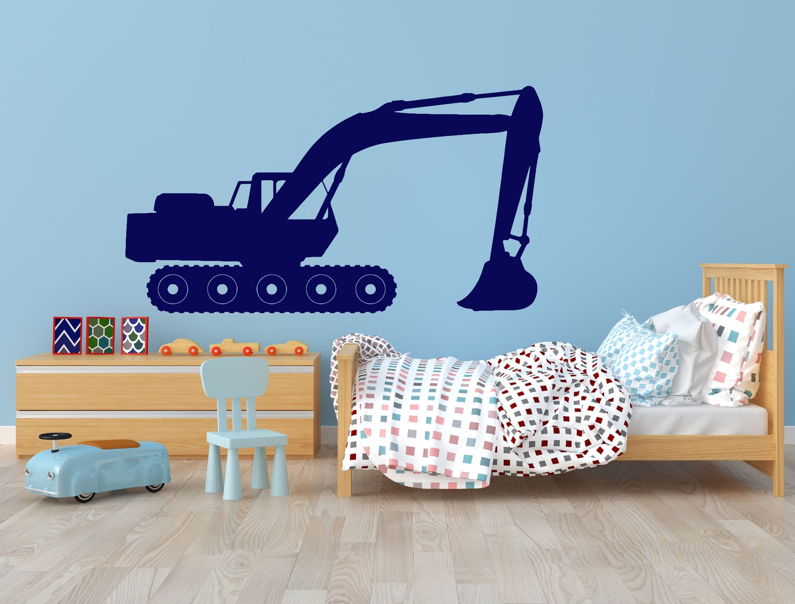 Construction Excavator Wall Decal Heavy Construction Wall Etsy