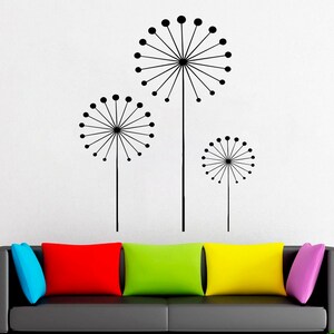 Dandelion decor, flower, plant, nature, gift,Wall decor,Wall Decal,Window Sticker,Vinyl sticker Handmade 2212 image 1