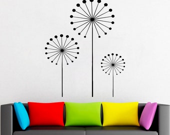 Dandelion decor, flower, plant, nature, gift,Wall decor,Wall Decal,Window Sticker,Vinyl sticker Handmade 2212