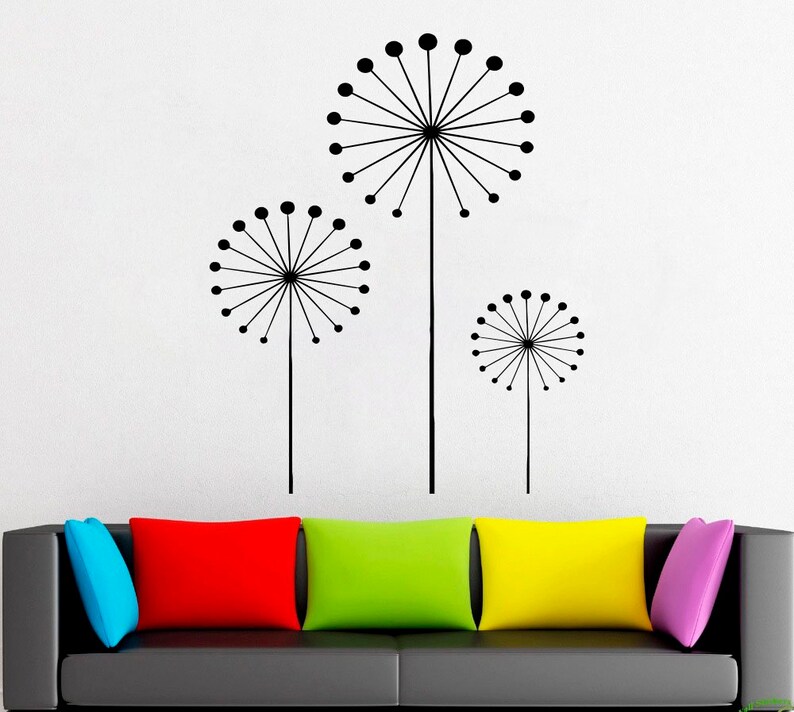 Dandelion decor, flower, plant, nature, gift,Wall decor,Wall Decal,Window Sticker,Vinyl sticker Handmade 2212 image 1