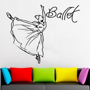 Ballett Wandtattoo | Ballerina Wandaufkleber | Tanz-Wanddekor 1583