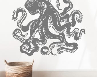 Octopus Tentacles Wall Decal Sea Creature Art Marine Life Vinyl Sticker ...